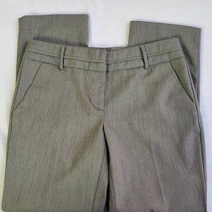 New York & Co Women Sz 2 Black White Pinstripe Straight Career Dress Pants